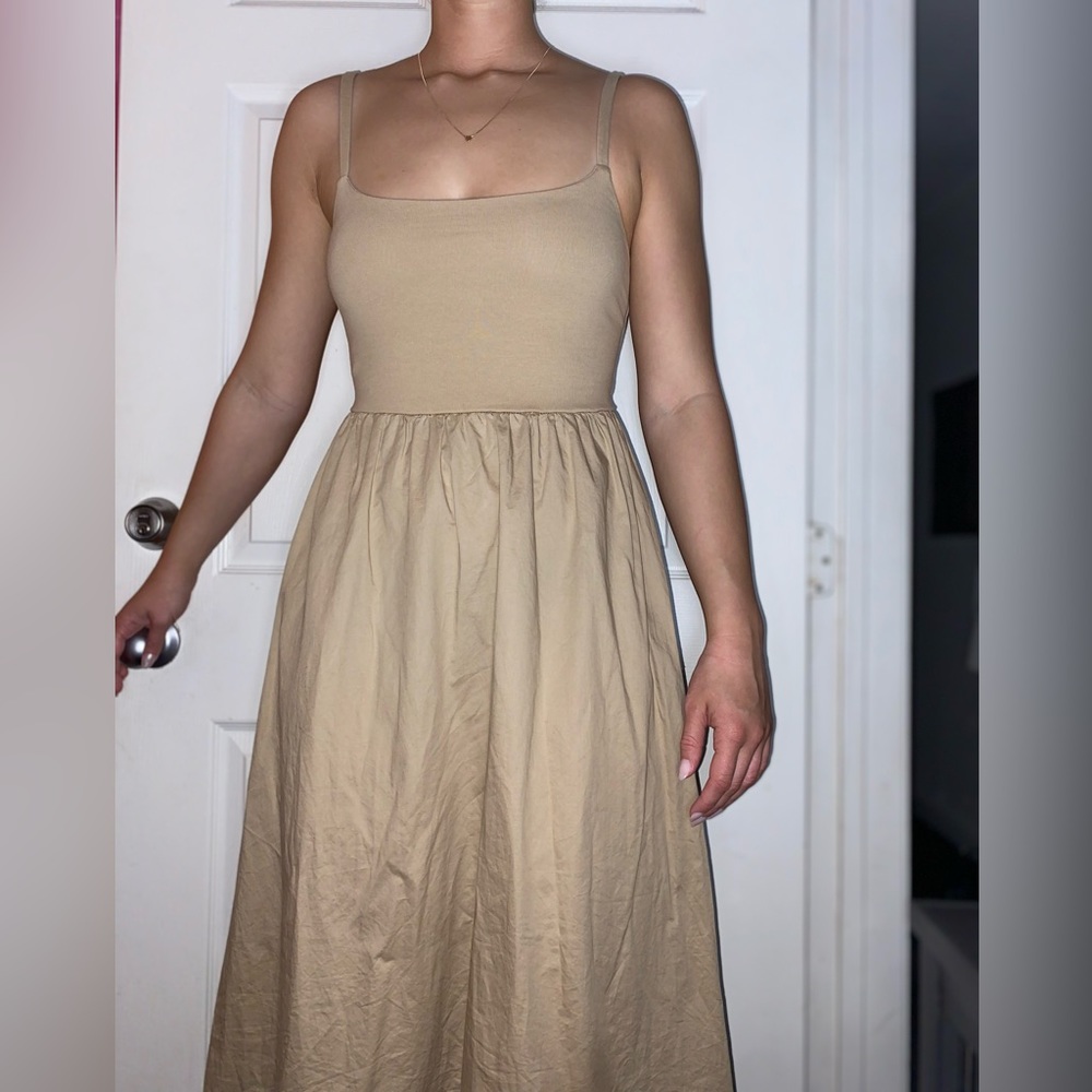 Tan Old Navi MIDI Dress